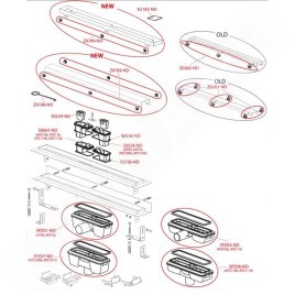 Alcadrain Douchegoten - Bac à douche Professional 550 mm, avec rebord pour grille complète, acier inoxydable APZ6-550