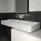 Ideal Standard Conca Ceram - Double-lavabo à poser 1200x450 mm, avec trop-plein, sans trou pour robinet, blanc T384101