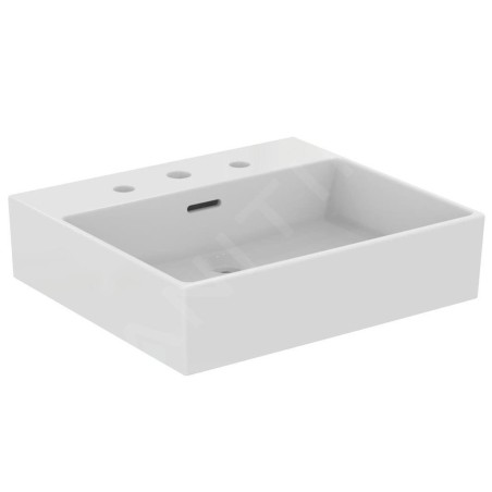 Ideal Standard Extra - Lavabo à poser 500x450 mm, avec trop-plein, 3 trous pour robinet, blanc T388501