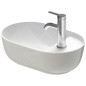 Duravit Luv - Lave-mains à poser, 420x270 mm, sans trop-plein, avec trou pour robinetterie, blanc / gris satin mat 0381422300 Duravit Luv - Lave-mains à poser, 420x270 mm, sans trop-plein, avec trou pour robinetterie, blanc / gris satin mat 0381422300