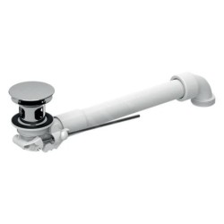 Geberit Accessoires - Siphon gain de place,  pour les lavabos avec trop-plein, bonde avec tirette, chrome 152.070.21.1