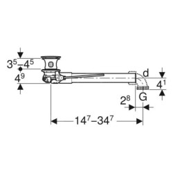 Geberit Accessoires - Siphon gain de place,  pour les lavabos avec trop-plein, bonde avec tirette, chrome 152.070.21.1