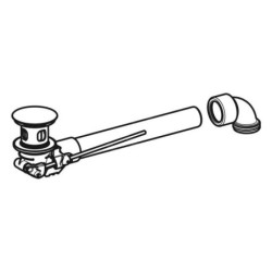 Geberit Accessoires - Siphon gain de place,  pour les lavabos avec trop-plein, bonde avec tirette, chrome 152.070.21.1