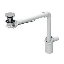 Geberit Accessoires - Siphon gain de place,  pour les lavabos avec trop-plein, bonde avec tirette, chrome 152.072.21.1