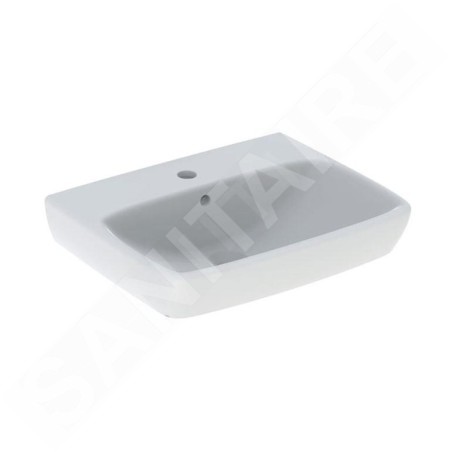 Geberit Selnova Square - Lavabo 550x440 mm, avec un trou de robinetterie, avec trop-plein, blanc 500.290.01.7