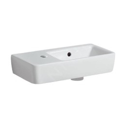Geberit Selnova - Lave-mains 500x250 mm, avec un trou pour mitigeur à gauche, avec trop-plein, blanc 501.506.00.7