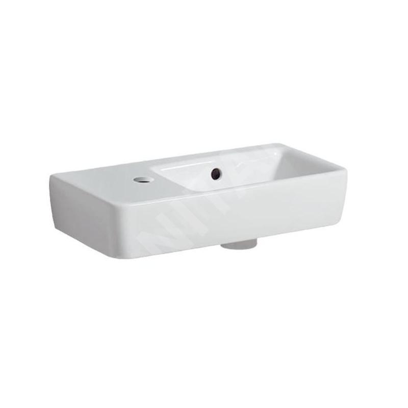 Geberit Selnova - Lave-mains 500x250 mm, avec un trou pour mitigeur à gauche, avec trop-plein, blanc 501.506.00.7