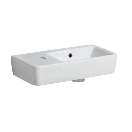 Geberit Selnova - Lave-mains 500x250 mm, avec un trou pour mitigeur à gauche, avec trop-plein, blanc 501.506.00.7