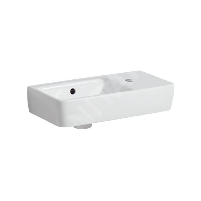 Geberit Selnova - Lave-mains 500x250 mm, avec un trou de robinetterie à droite, avec trop-plein, blanc 501.513.00.7