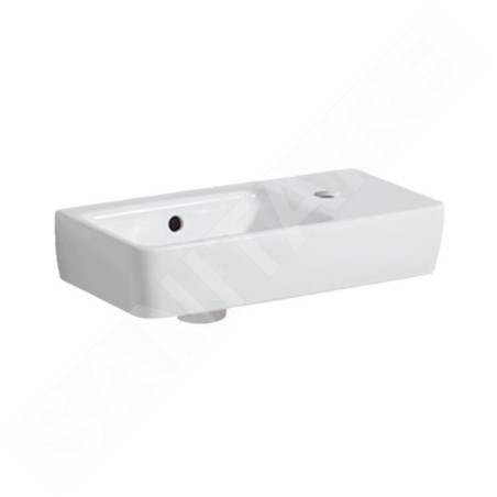 Geberit Selnova - Lave-mains 500x250 mm, avec un trou de robinetterie à droite, avec trop-plein, blanc 501.513.00.7