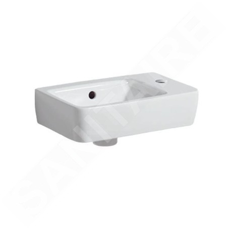 Geberit Selnova - Lave-mains 400x250 mm, avec un trou de robinetterie à droite, avec trop-plein, blanc 501.517.00.7