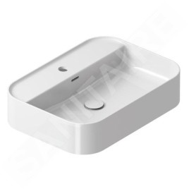 Ravak Ceramic - Vasque à poser sur plan, 55x40 mm, avec trop-plein, un trou pour robinetterie, blanc XJX01155005