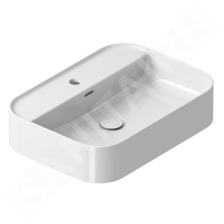 Ravak Ceramic - Vasque à poser sur plan, 55x40 mm, avec trop-plein, un trou pour robinetterie, blanc XJX01155005