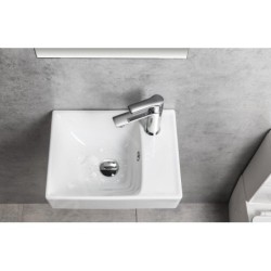 Sapho Nuali - Lave-mains, 40x30 cm, avec trop-plein, trou pour robinetterie , blanc TU0128
