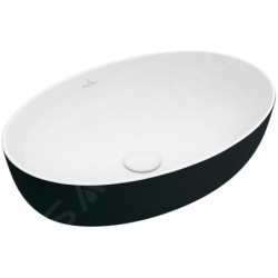 Villeroy & Boch Artis - Vasque à poser, 610x410 mm, sans trop-plein, Coal Black 419861BCT8