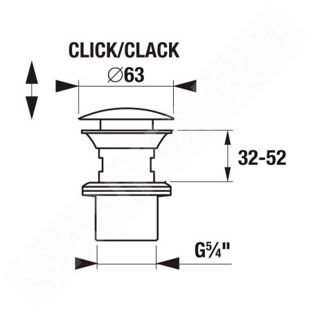 Jika Mio Style - Bonde de lavabo, Click Clack, noir mat H3702F97161031