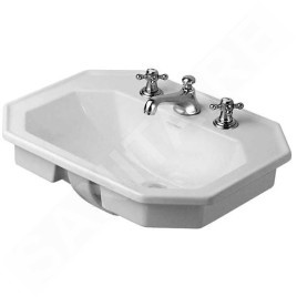 Duravit 1930 - Lavabo avec trop-plein, 580 mm x 470 mm, blanc - lavabo un trou, avec WonderGliss 04765800001