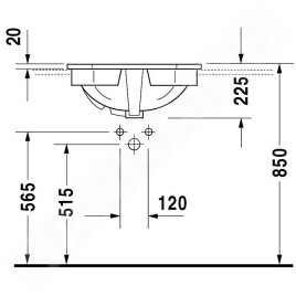 Duravit 1930 - Lavabo avec trop-plein, 580 mm x 470 mm, blanc - lavabo un trou, avec WonderGliss 04765800001