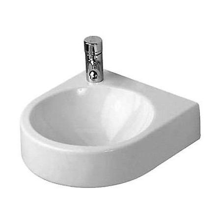 Duravit Architec - Lave-mains sans trop-plein, 360 mm x 380 mm, blanc - lave-mains, avec trou à gauche 0766350009
