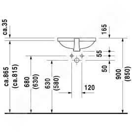 Duravit Bathroom_Foster - Vasque à encastrer, 430x280 mm, avec WonderGliss, blanc alpin 03364300001