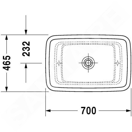 Duravit Puravida - Vasque sans trou et sans trop-plein, avec WonderGliss, 700 x 465 mm, blanc 03697000001