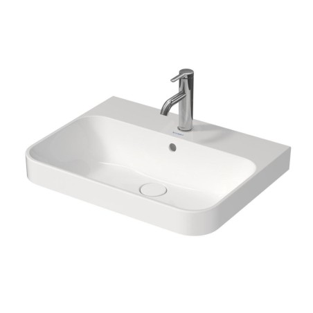 Duravit Happy D.2 Plus - Vasque 600x460 mm, avec un trou pour robinet, avec WonderGliss, blanc 23606000001