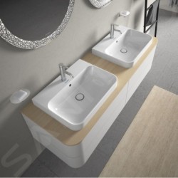 Duravit Happy D.2 Plus - Vasque 600x460 mm, avec un trou pour robinet, avec WonderGliss, blanc 23606000001