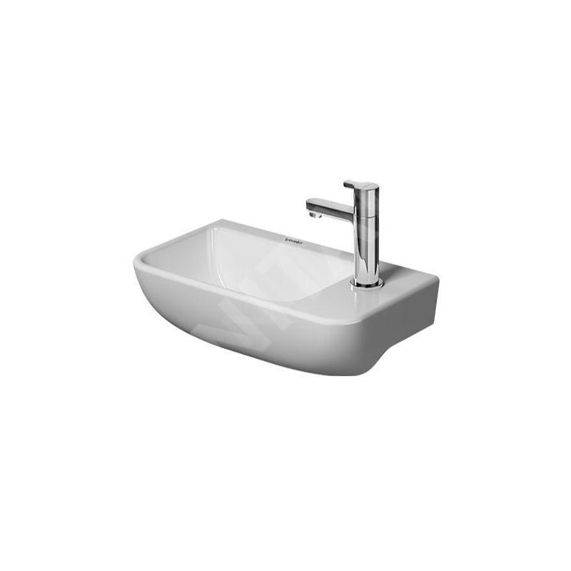 Duravit ME by Starck - Lave-mains 400x220 mm, avec un trou pour robinet à droite, avec WonderGliss, blanc alpin 07174000001