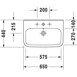 Duravit DuraStyle - Lavabo 650x440mm, avec un trou pour robinet, blanc 2319650000