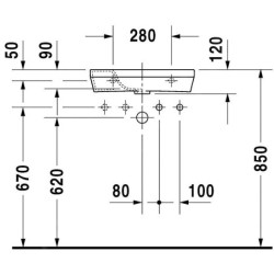 Duravit DuraStyle - Lave-mains 500x220mm, avec un trou pour robinet à gauche, blanc 0713500009