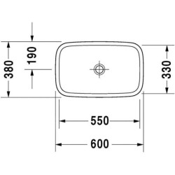 Duravit DuraStyle - Vasque, 600x380 mm, avec WonderGliss, blanc 03496000001