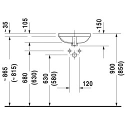Duravit DuraStyle - Meuble-lavabo, 400x400 mm, avec WonderGliss, blanc 03733700001