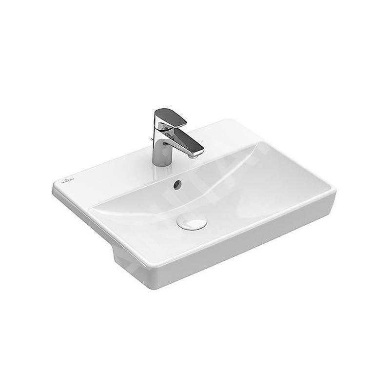 Villeroy & Boch Avento - Vasque semi-encastrée avec trop-plein, trois trous, 550 x 360 mm - avec CeramicPlus, blanc alpin Villeroy & Boch Avento - Vasque semi-encastrée avec trop-plein, trois trous, 550 x 360 mm - avec CeramicPlus, blanc alpin