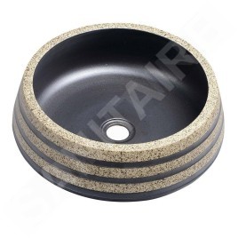 Sapho Priori - Lavabo 410x150 mm, noir/pierre PI021