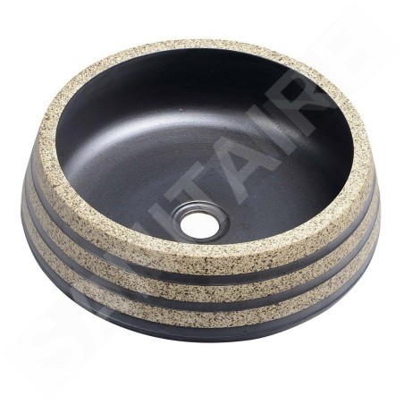 Sapho Priori - Lavabo 410x150 mm, noir/pierre PI021