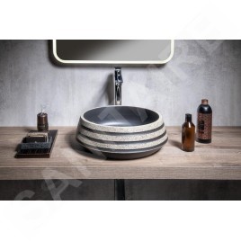 Sapho Priori - Lavabo 410x150 mm, noir/pierre PI021