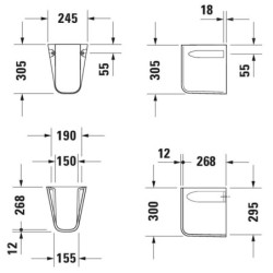 Duravit D-Code - Cache-siphon pour lavabo, blanc 08571800002