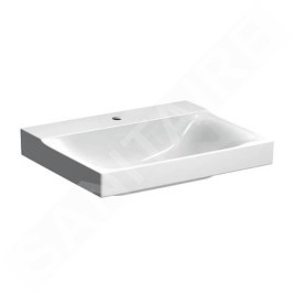 Geberit Xeno 2 - Lavabo 600x480 mm, avec 1 trou, sans trop-plein, avec KeraTect, blanc 500.530.01.1