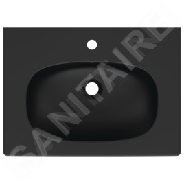 Ideal Standard Tesi - Meuble-lavabo 625x450 mm, avec trop-plein, trou pour robinetterie, noir T3510V3