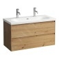 Laufen Lua - Double lavabo de meuble 46x100 cm, avec trop-plein, 2 trous pour robinetterie, blanc H8100890001071 Laufen Lua - Double lavabo de meuble 46x100 cm, avec trop-plein, 2 trous pour robinetterie, blanc H8100890001071