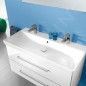 Villeroy & Boch Avento - Double meuble-lavabo 1000x470 mm, avec trop-plein, trou pour robinet, CeramicPlus, Stone White 4156A4RW Villeroy & Boch Avento - Double meuble-lavabo 1000x470 mm, avec trop-plein, trou pour robinet, CeramicPlus, Stone White 4156A4RW
