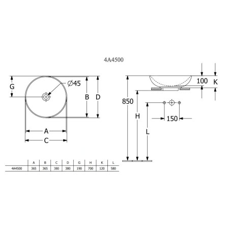 Villeroy & Boch Loop&Friends - Vasque, diamètre 380 mm, avec trop-plein, CeramicPlus, graphite 4A4500i4