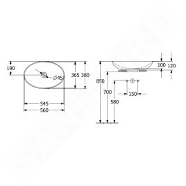 Villeroy & Boch Loop&Friends - Vasque, 560x380 mm, avec trop-plein, CeramicPlus, Stone White 4A4700RW