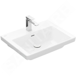 Villeroy & Boch Subway 3.0 - Meuble-lavabo 600x470 mm, avec trop-plein, trou pour robinet, CeramicPlus, Stone White 4A706GRW