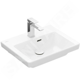 Villeroy & Boch Subway 3.0 - Lavabo 500x400 mm, avec trop-plein, trou pour robinet, CeramicPlus, blanc alpin 437050R1