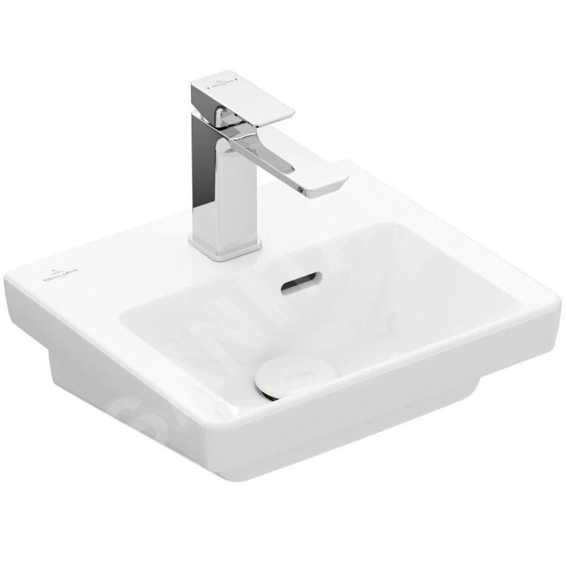Villeroy & Boch Subway 3.0 - Meuble-lavabo 370x305 mm, avec trop-plein, trou pour robinet, blanc alpin 43703701