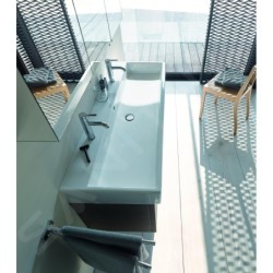 Duravit Vero Air - Double-lavabo 1200x470 mm, sans trop-plein, avec trou pour robinetterie, blanc 2350120043