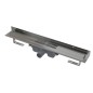 Alcadrain Douchegoten - Goulotte de douche murale 550 mm, avec rebord pour grille complète et collier de fixation au mur, acier
