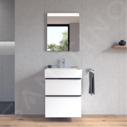 Duravit Vero Air - Lavabo 600x470 mm, avec trop-plein, avec 1 trou pour robinetterie, WonderGliss, blanc 23506000001