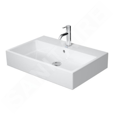 Duravit Vero Air - Meuble lavabo 700x470 mm, avec trop-plein, avec 1 trou pour robinetterie, WonderGliss, blanc 23507000271
